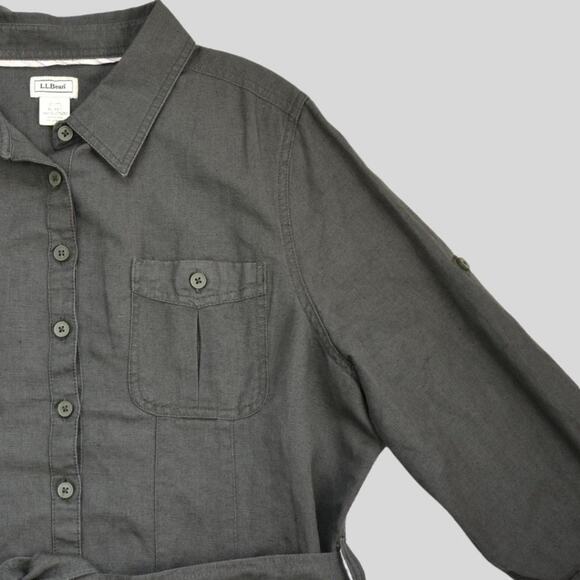 L.L. Bean Women's Long Sleeve Dress - Olive Green - Picture 4 of 7